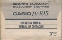 Casio fx-105 calculator operation manual