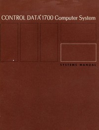 Control Data 1700 Computer System: Systems Manual