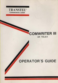 Transtel ComWriter III Operator's Guide