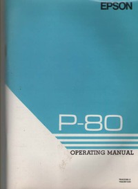 Epson P-80 Portable Printer Operating Manual
