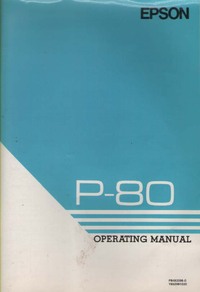 Epson P80 Printer Operating Maual