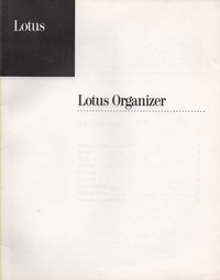 Lotus Organizer Operating Instructions - Manual - Computing History