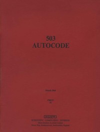 Elliott 503 Autocode Technical Manual