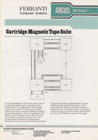 Ferranti Argus M700 Cartridge Magnetic Tape Suite