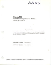 MicroVMS FORTRAN Programmer's Manual