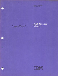 Program Products - JES3 Operators Library