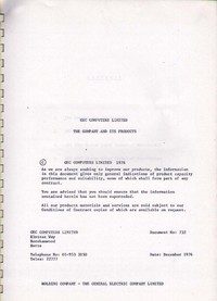 GEC - The Company & Its Products 1976
