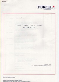 Torch Price List August 1984