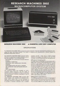 Research Machines 380Z Microcomputer System