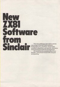 New ZX81 Software from Sinclair