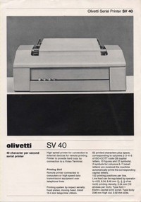 Olivetti SV 40 Serial Printer