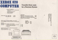 Xerox 820 Computer Promotional Card 