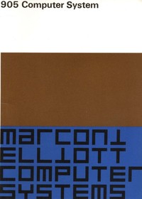 Marconi Elliott 905 Computer System - Documents
