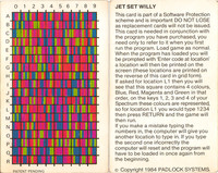 Jet Set Willy Code Card