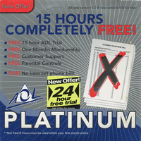 AOL 5.0 Platinum 15 Hours Trial CD