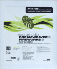 Macromedia Dreamweaver 3 Fireworks 3 Studio Upgrade
