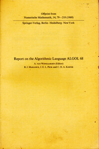 Report on the Algorithmic Language Algol 68