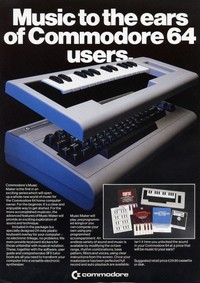 Music to the ears of Commodore 64 users - Music Maker Advert