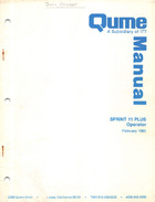Qume SPRINT 11 PLUS Operator Manual