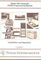 Model 990 Computer PROM Programming Module Instalaltion and Operation