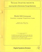 Model 990 Computer Assembly Language Programmer's Guide