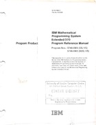 Program Product - IBM Mathematical Programming System Extended/37- Program Reference Manual