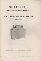 Hollerith Wire Printing Interpreter Type 413 Manual