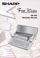 Sharp Font Writer FW-560 Operation Manual