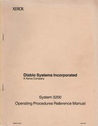 Xerox Diablo System 3200 Operating Procedures Reference Manual