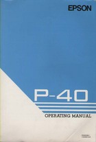 Epson P-40 Printer Operating Manual