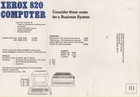 Xerox 820 Computer Leaflet