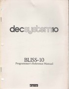 DEC System 10 Bliss-10 Programmers Reference Manual