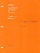Washington Systems Center Technical Bulletin A Perspective on Networking
