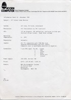 Acorn Computer Information Sheet V2