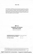 Digital PDP11 1B RT-11 Installation & System Generation Guide