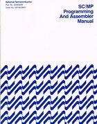 SC/MP Programming and Assembler Manual