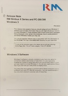 RM Nimbus X Series and PC286/386 Windows 3 Release Note PN 26333