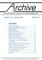 Archive - Vol 1, No 1 - October 1987