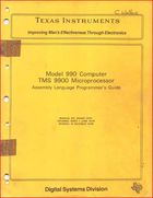 TMS 9900 Microprocessor - Assembly Language Programmer's Guide