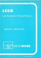 Microvitec - LCCD (Low Complexity Colour Display) Operating Instructions - Issue 2