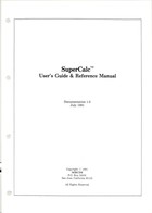 SuperCalc User's Guide & Reference Manual (Rank Xerox 820)