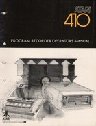 Atari 410 Program Recorder Operators Manual