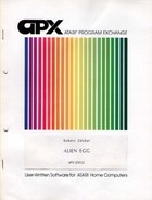 Atari APX Alien Egg Software Manual