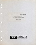 Teletype High Speed Receiver Sets BRPE Technical Manual