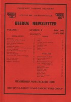 Beebug Newsletter - Volume 1, Number 8 - December 1982 /January 1983