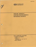 NOS/BE Version 1 System Programmer's Reference Manual