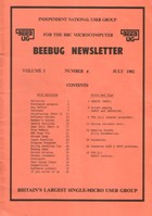 Beebug Newsletter - Volume 1, Number 4 - July 1982