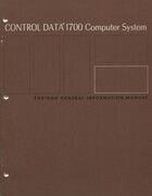 Control Data 1700 Computer System: Fortran General Information Manual