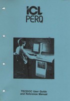 ICL PERQ TECDOC User Guide and Reference Manual