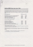 Helios ARM Price List June 1994